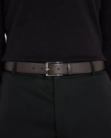 Simonnot Godard Men's Galuchat Grained Leather Belt, 35mm | Thumbnail 3