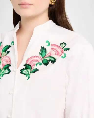 Saloni Tavi-B Embroidered Puff-Sleeve Shirt | Thumbnail 4 Saloni Tavi-B Embroidered Puff-Sleeve Shirt | Thumbnail 4