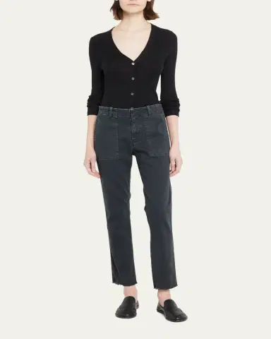 Nili Lotan Jenna Cropped Raw-Edge Pants | Thumbnail 2