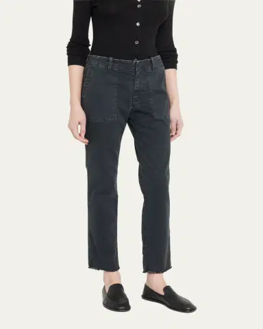 Nili Lotan Jenna Cropped Raw-Edge Pants | Thumbnail 4