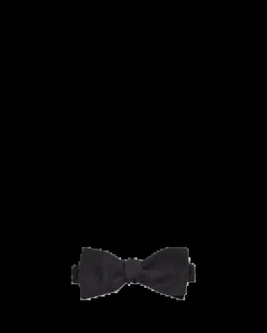 Kiton Men's Micro-Ribbed Silk Bow Tie | Thumbnail 2