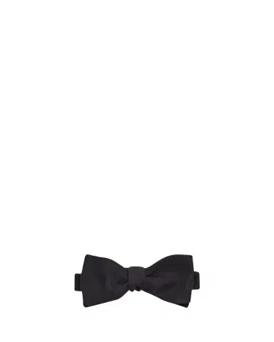 Kiton Men's Micro-Ribbed Silk Bow Tie | Thumbnail 1