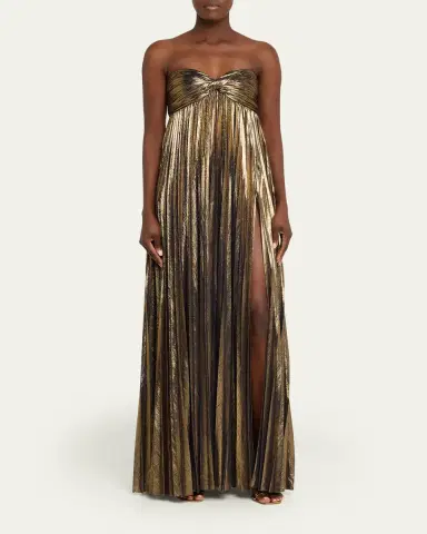 Retrofête Zoa Strapless Lamé Twisted-Bodice Gown | Thumbnail 2 Retrofête Zoa Strapless Lamé Twisted-Bodice Gown | Thumbnail 2