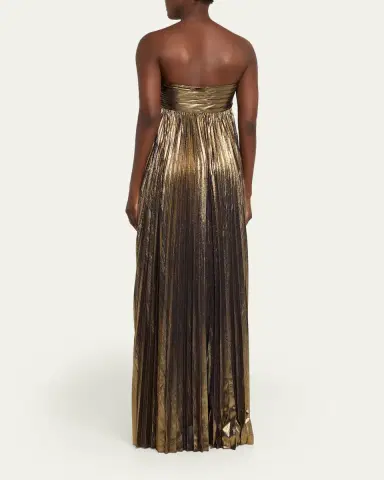 Retrofête Zoa Strapless Lamé Twisted-Bodice Gown | Thumbnail 3 Retrofête Zoa Strapless Lamé Twisted-Bodice Gown | Thumbnail 3