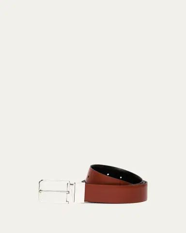 Santoni Men's Reversible Leather Belt | Thumbnail 2