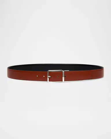 Santoni Men's Reversible Leather Belt | Thumbnail 4