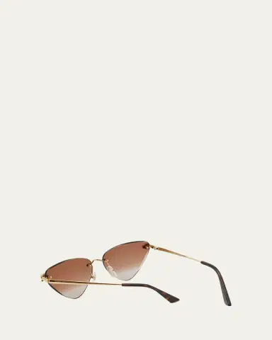 Cartier Panthère Rimless Cat-Eye Metal Sunglasses | Thumbnail 4