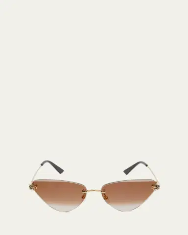 Cartier Panthère Rimless Cat-Eye Metal Sunglasses | Thumbnail 5
