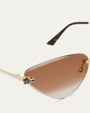 Cartier Panthère Rimless Cat-Eye Metal Sunglasses | Thumbnail 6