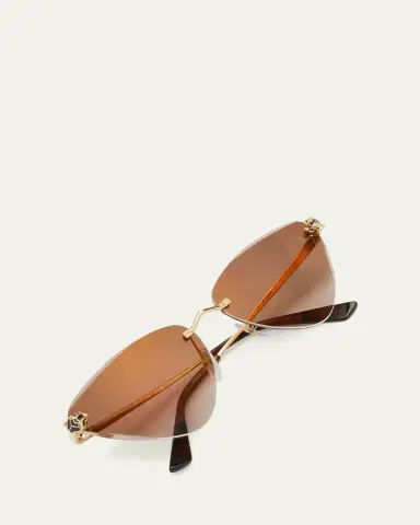 Cartier Panthère Rimless Cat-Eye Metal Sunglasses | Thumbnail 7