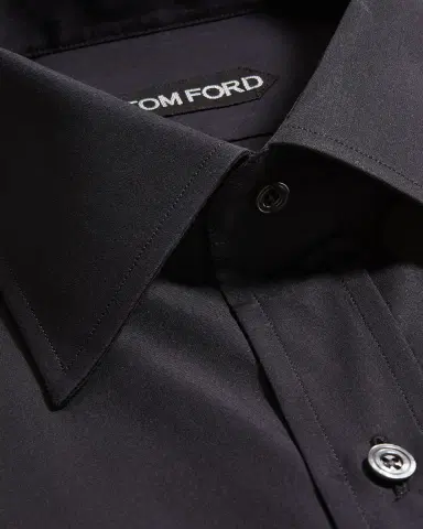 Tom Ford Men's Solid Cotton Dress Shirt | Thumbnail 2 Tom Ford Men's Solid Cotton Dress Shirt | Thumbnail 2