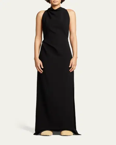 Proenza Schouler Halter-Neck Matte Crepe Backless Gown | Thumbnail 2