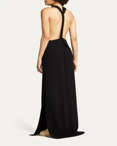 Proenza Schouler Halter-Neck Matte Crepe Backless Gown | Thumbnail 3