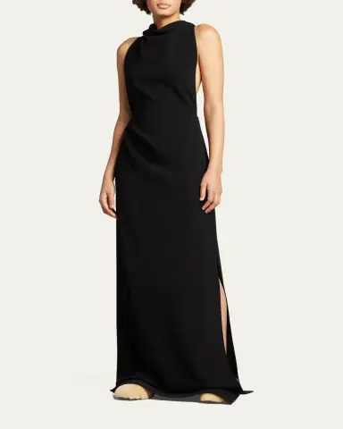 Proenza Schouler Halter-Neck Matte Crepe Backless Gown | Thumbnail 4
