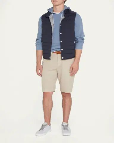 Brunello Cucinelli Men's Snap-Front Quilted Down Vest | Thumbnail 2