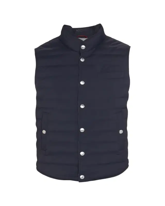 Men's Snap-Front Quilted Down Vest