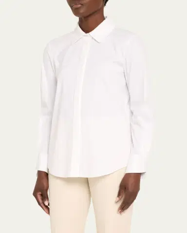 Lafayette 148 New York Wright Stretch Cotton Shirt | Thumbnail 4 Lafayette 148 New York Wright Stretch Cotton Shirt | Thumbnail 4