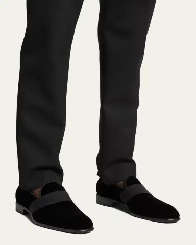 Santoni Men's Isomer Grosgrain Velvet Formal Loafers | Thumbnail 6