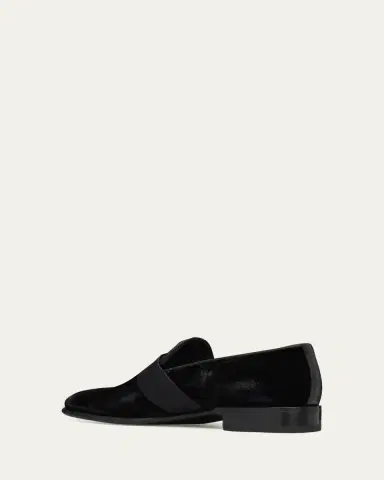 Santoni Men's Isomer Grosgrain Velvet Formal Loafers | Thumbnail 8