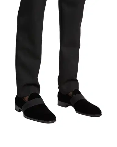 Santoni Men's Isomer Grosgrain Velvet Formal Loafers | Thumbnail 1
