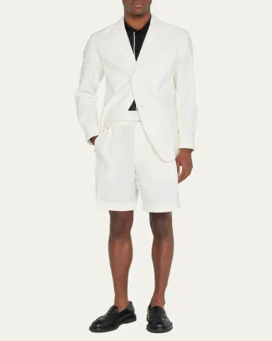 3.1 Phillip Lim Men's Pleated Self-Belt Tailored Shorts | Thumbnail 2