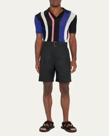3.1 Phillip Lim Men's Pleated Self-Belt Tailored Shorts | Thumbnail 7