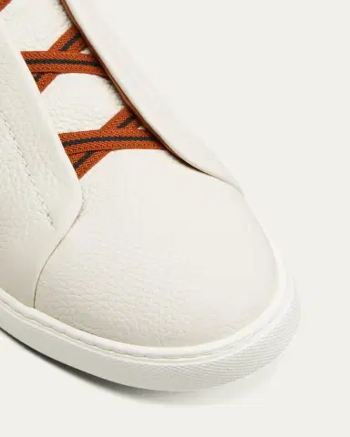 ZEGNA Men's Triple Stitch Deerskin Leather Sneakers | Thumbnail 11