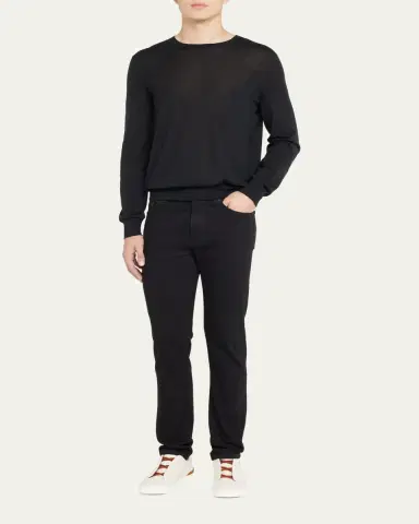 ZEGNA Men's Triple Stitch Deerskin Leather Sneakers | Thumbnail 9