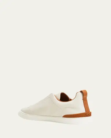 ZEGNA Men's Triple Stitch Deerskin Leather Sneakers | Thumbnail 10