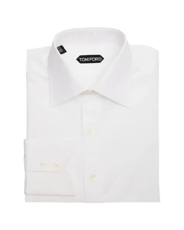 TOM FORD Men's Cotton Point-Collar Dress Shirt