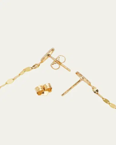 Lana 14K Gold Flawlesss Linear Cross Earrings with Diamonds | Thumbnail 4