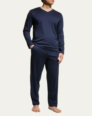 Hanro Men's Night Selection Long Cotton Pajama Set | Thumbnail 6 Hanro Men's Night Selection Long Cotton Pajama Set | Thumbnail 6