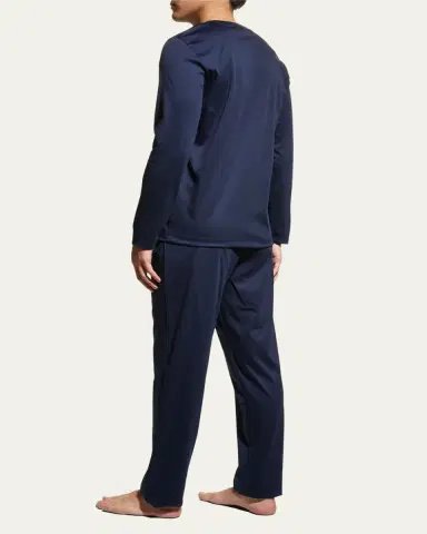 Hanro Men's Night Selection Long Cotton Pajama Set | Thumbnail 7 Hanro Men's Night Selection Long Cotton Pajama Set | Thumbnail 7