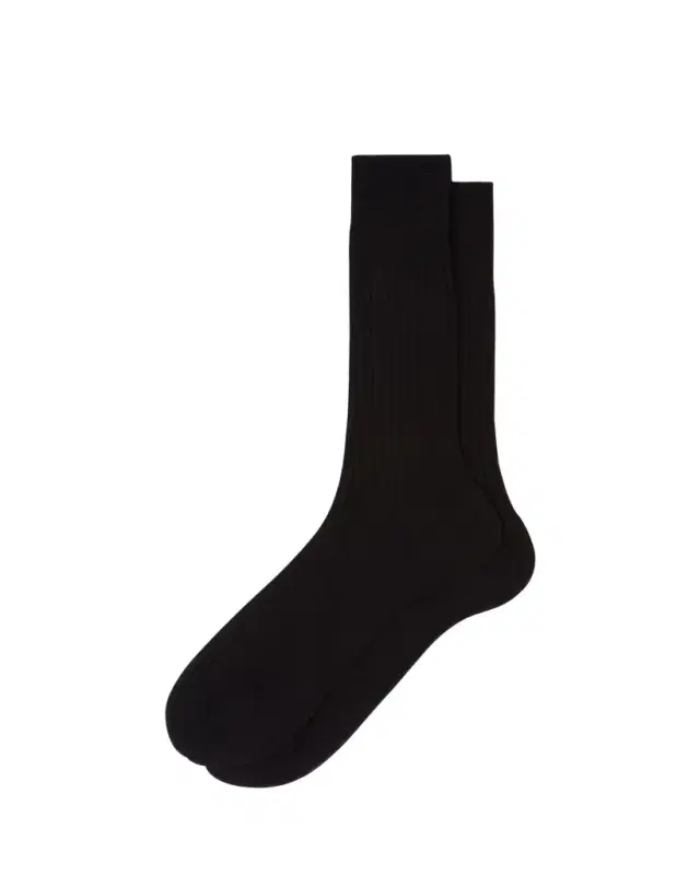 Prada Men's Rib-Knit Cotton Crew Socks