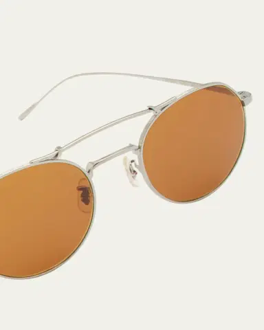 Oliver Peoples Reymont Titanium Double-Bridge Round Sunglasses | Thumbnail 5