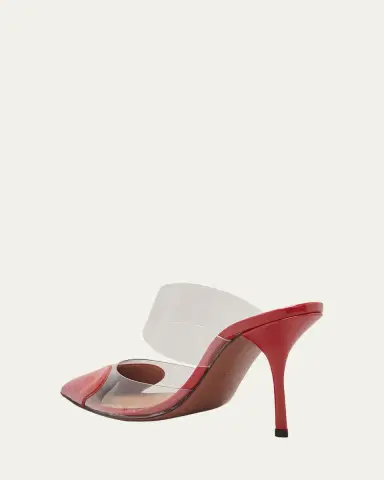ALAÏA Coeur Clear Cap-Toe Mule Pumps | Thumbnail 2