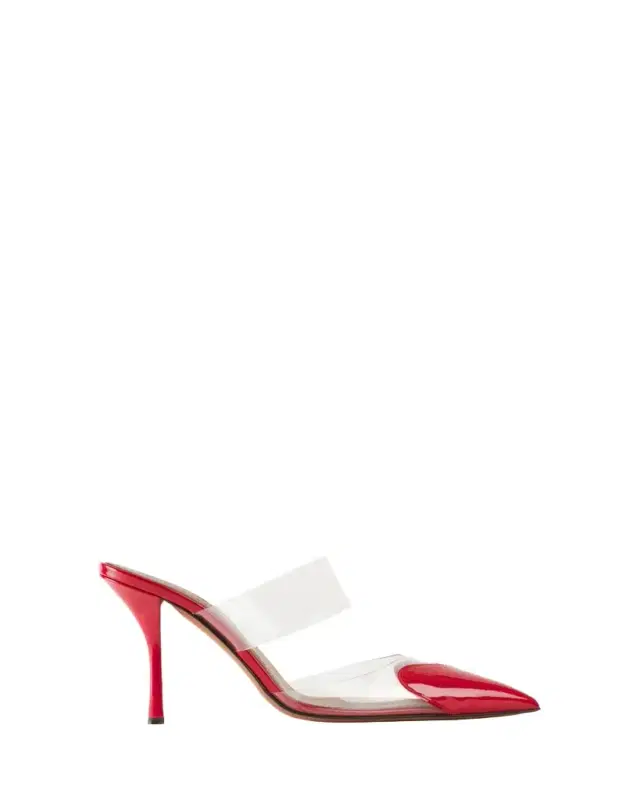 ALAÏA Coeur Clear Cap-Toe Mule Pumps