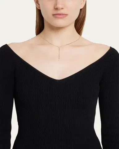 Lana 14K Yellow Gold Petite Nude Diamond Solo Lariat | Thumbnail 2 Lana 14K Yellow Gold Petite Nude Diamond Solo Lariat | Thumbnail 2