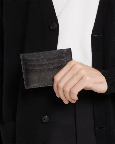Berluti Men's Bambou Tetris Scritto Leather Card Holder | Thumbnail 2 Berluti Men's Bambou Tetris Scritto Leather Card Holder | Thumbnail 2