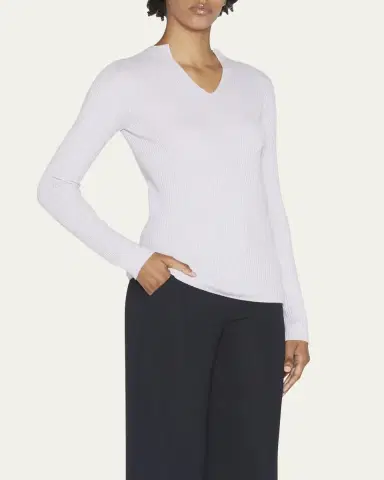 Giorgio Armani Cashmere Ribbed Knit Sweater | Thumbnail 8