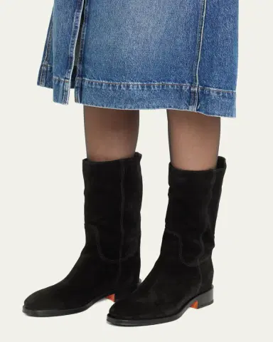 Santoni Fleeces Suede Tall Ranch Boots | Thumbnail 6