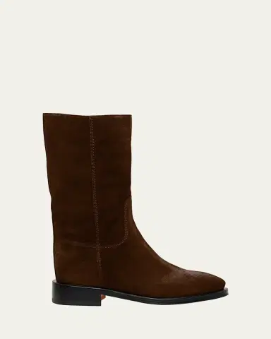 Santoni Fleeces Suede Tall Ranch Boots | Thumbnail 10