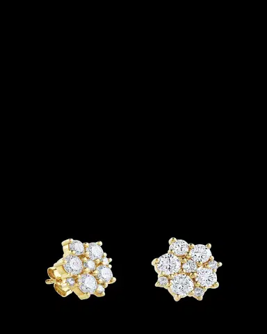Sydney Evan 14K Yellow Gold Cocktail Disco Diamond Stud Earrings | Thumbnail 2