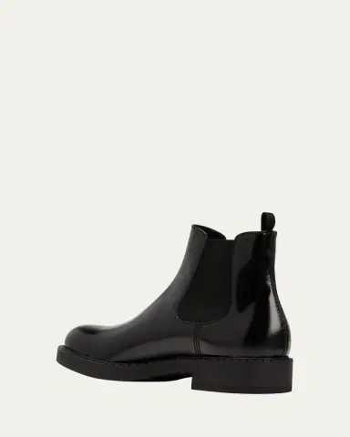 Prada Men's Leather Chelsea Boots | Thumbnail 2