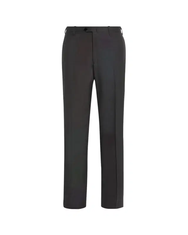 Men's Super 150's Wool Flat-Front Trousers