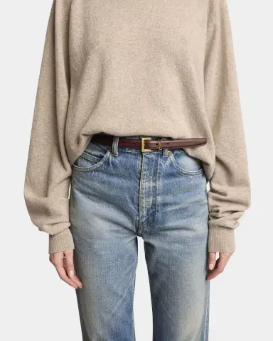 Saint Laurent YSL Monogram Leather Belt | Thumbnail 15
