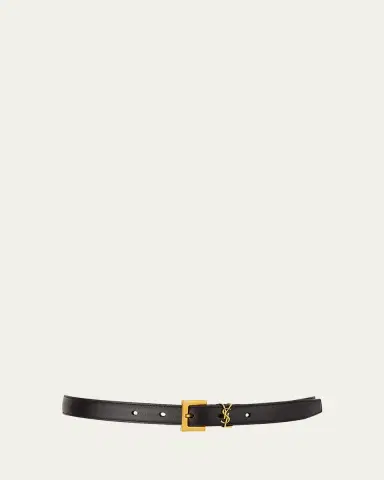 Saint Laurent YSL Monogram Leather Belt | Thumbnail 3