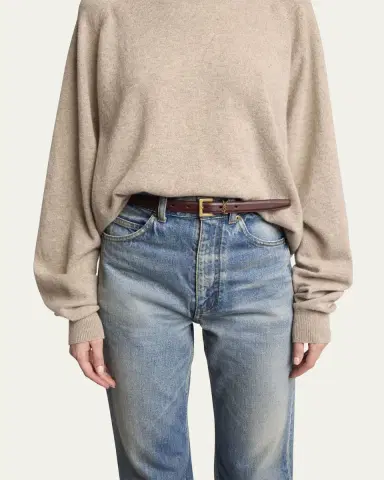 Saint Laurent YSL Monogram Leather Belt | Thumbnail 10