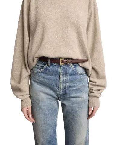 Saint Laurent YSL Monogram Leather Belt | Thumbnail 1