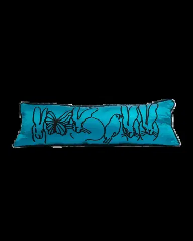 Hunt Slonem Embroidered Silk & Velvet Menagerie Pillow, 14" x 35" | Thumbnail 2